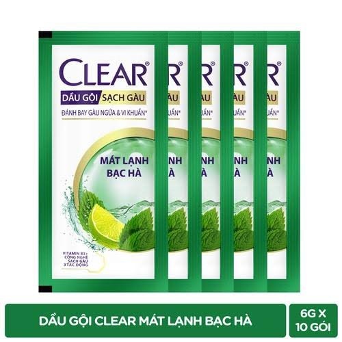 109CLEAR Dầu Gội Mát Lạnh Bạc Hà 6gx10/84 Dây