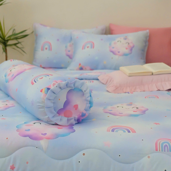 Vỏ gối (Áo gối) Tencel 60s họa tiết mây cầu vồng