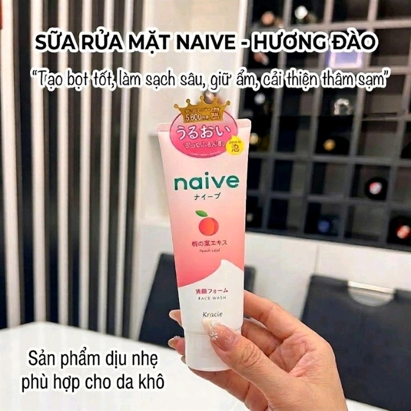 (VAT) Sữa Rửa Mặt Kracie Naive Hương Đào - HỒNG