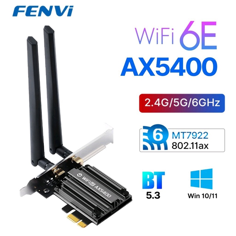 Card Wifi 6E + Bluetooth 5.3 AX5400 PCI-E Kit PC