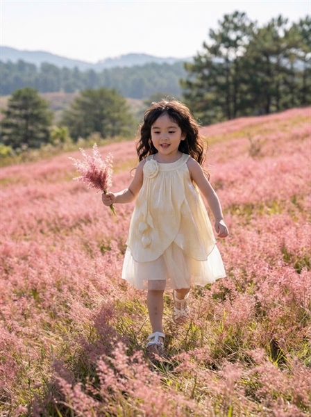 Váy cổ yếm voan tulip Valerie 6607 - Kem