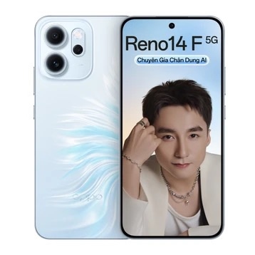 DT OPPO Reno 14F 5G ram 8 bộ nhớ 256 màu xanh nhạt