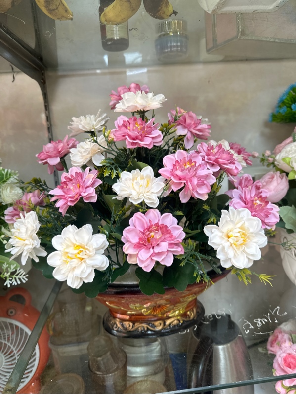 Bát thược dược khô hồng - Thành phẩm - Hoa Lụa Vân Vượng