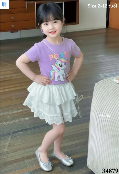 34879-Set váy Pony tím