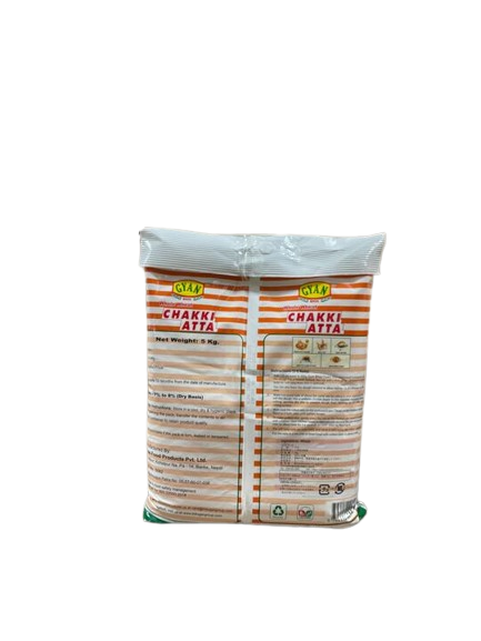 Gyan Chakki Atta（ギャン チャッキ アッタ / 全粒小麦粉）[ネパール],【5kg】 ,1袋