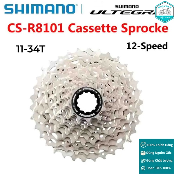 Líp Thả Xe Đạp 12 Tầng SHIMANO ULTEGRA CS R8101 11-34T – Hyperglide+ (Chính Hãng, Không Hộp)
