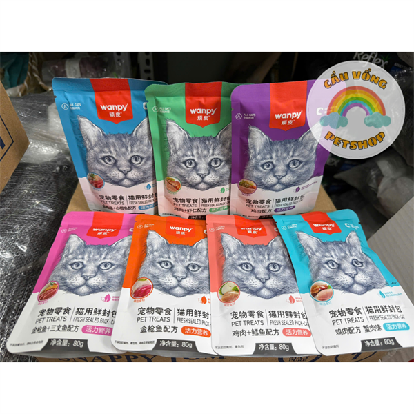 [Hỏa Tốc] Combo 5 - 10 gói Pate WANPY cho mèo - Gói 80g