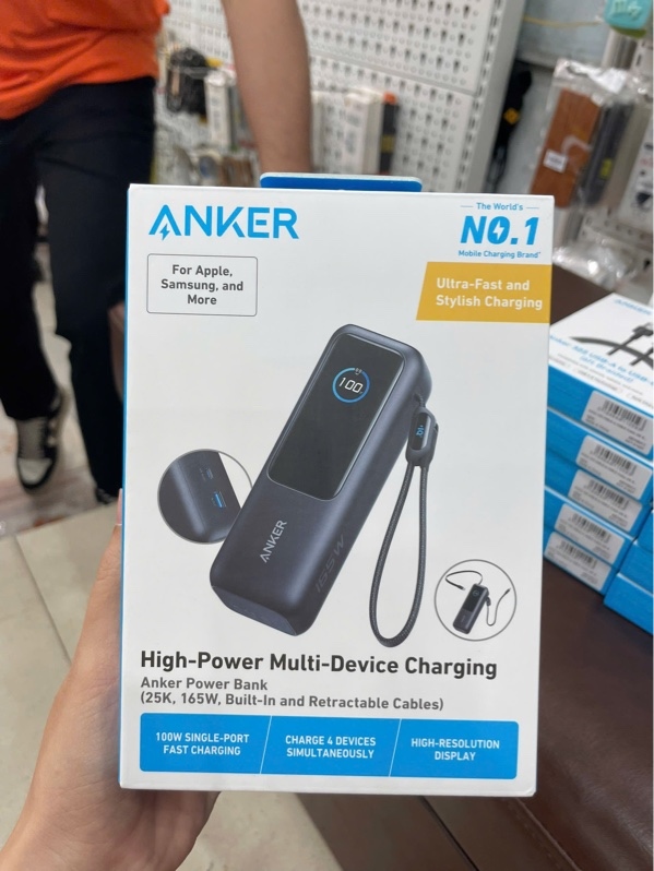 Sạc dự phòng ANKER Zolo 1C1A 165W 25.000mAh A1695