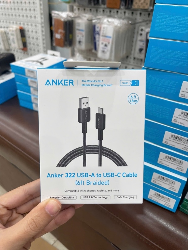 Cáp sạc ANKER 322 USB to Type-C 0.9m A81H5