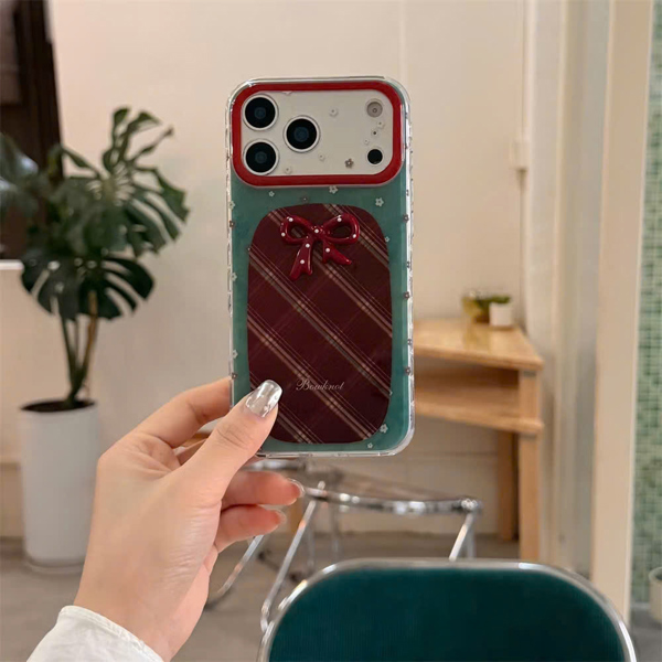 Case Xanh Hoa Nơ Đỏ Nổi - 14PROMAX