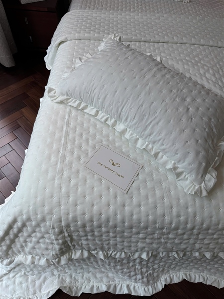 Bộ chần trắng Zara | Microfiber - Họa tiết chấm chần nhỏ - Màu trắng - Vỏ chăn 200x230 cm - 260311