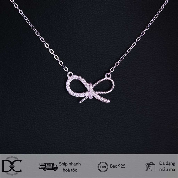 Dây chuyền Dazzy mặt nơ bướm đá tấm(cz)