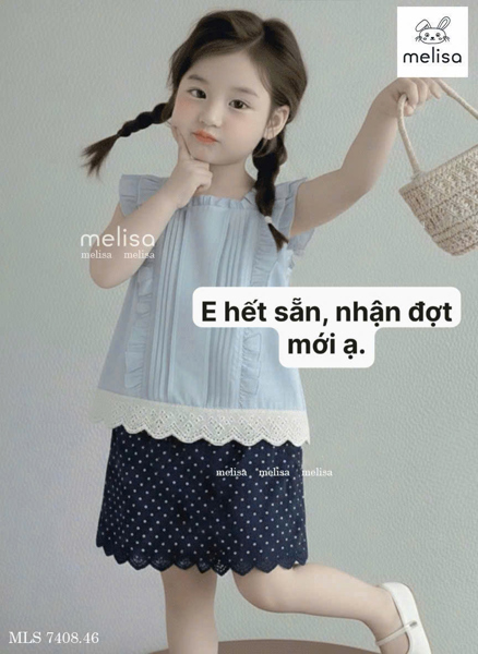 Set Tiểu Thư Chấm Bi Xanh