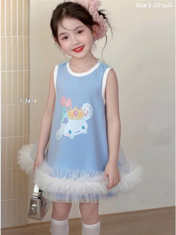 D517 Đầm sn Cinnamoroll xanh