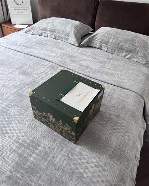 Bộ ga | Len cừu Merino - MLV02.05 - Màu ghi, Dệt họa tiết hình khối