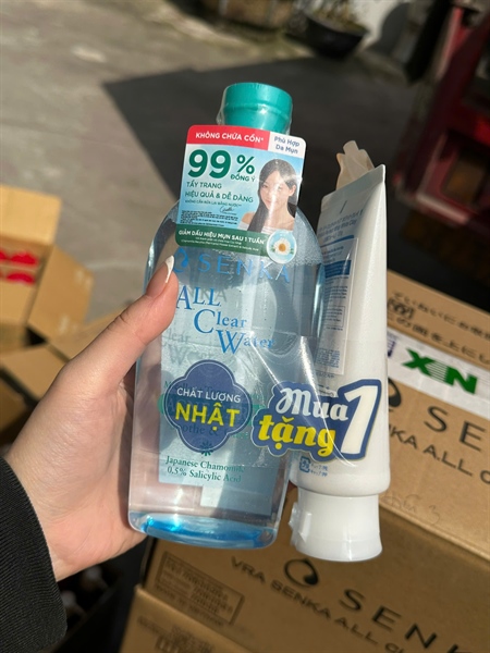 Bộ 2 SK NTT giảm mụn + SRM mướt mịn