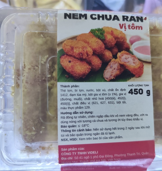 Nem chua rán vị tôm Videli 450g