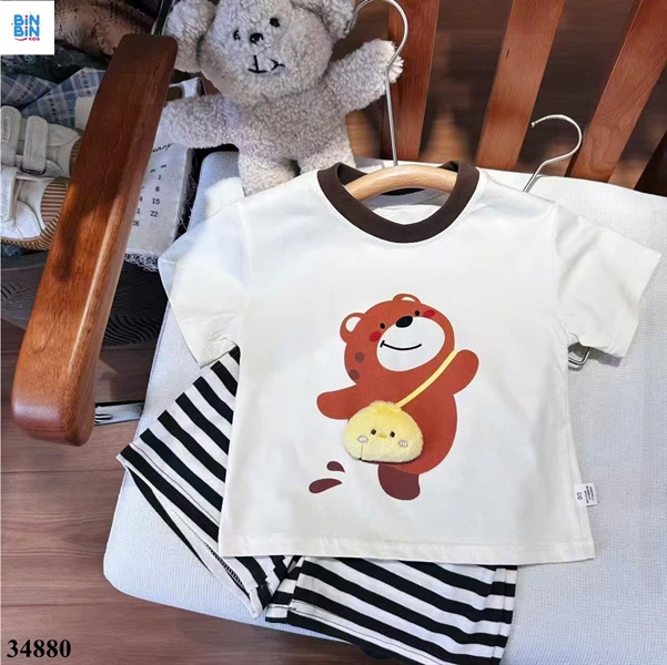34880-Bộ thun Gấu be