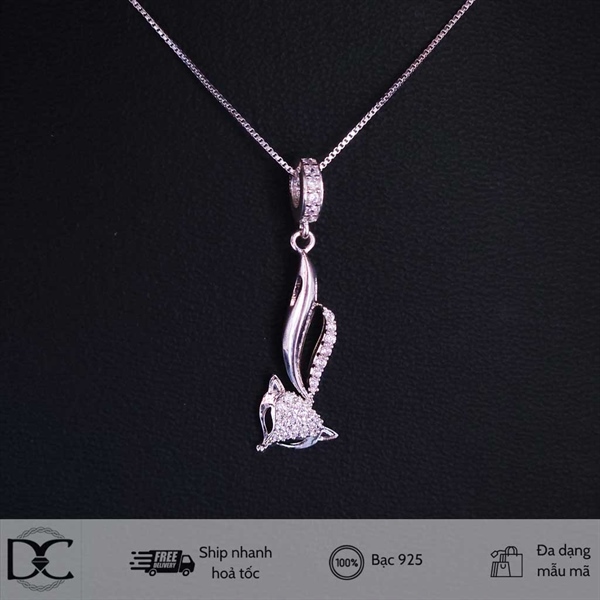 Dây chuyền Dazzy mặt hồ ly đá tấm (cz)