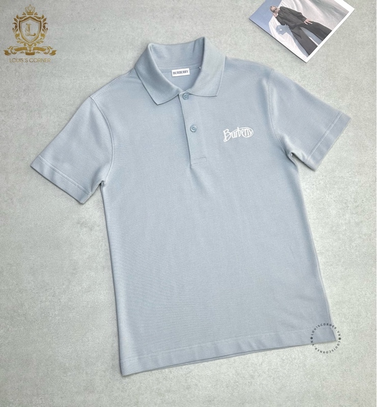 Polo Burberry gale tag chữ trắng
