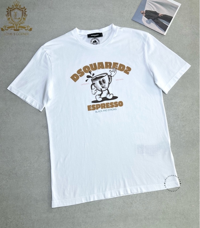 Áo thun DSQ trắng espresso