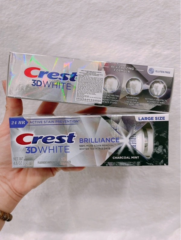 Kem Đánh Răng Crest 3D White Brilliance (Charcoal Mint) 130g #Than Tre
