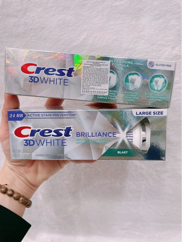 Kem Đánh Răng Crest 3D White Brilliance (Blast) 130g #Bạc Hà