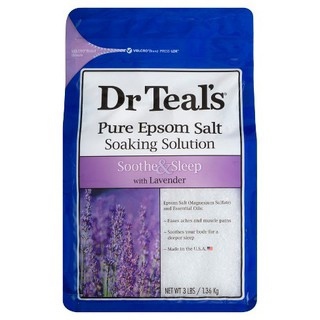 Muối tắm dr teals pure Epsom salt soothe sleep 1.36kg