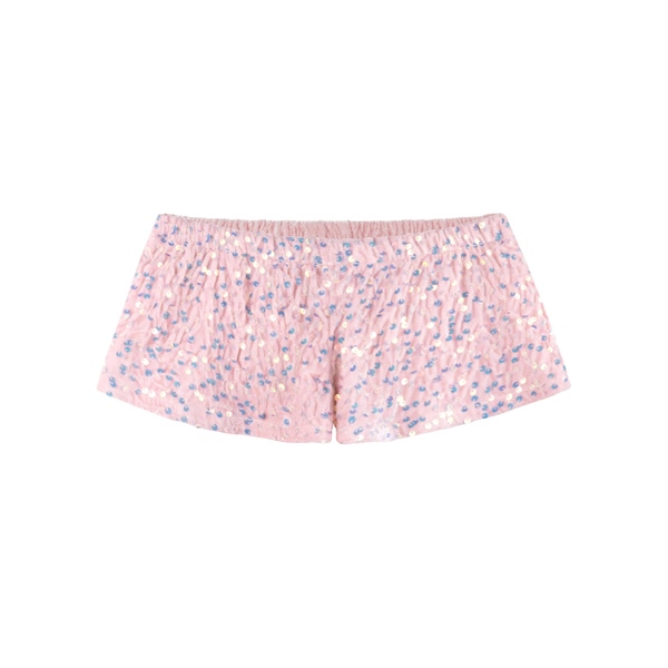 Quần Short Nhung Kim Sa TWENTI Cạp Thấp Siêu Ngắn - Kim sa Hồng - Freesize