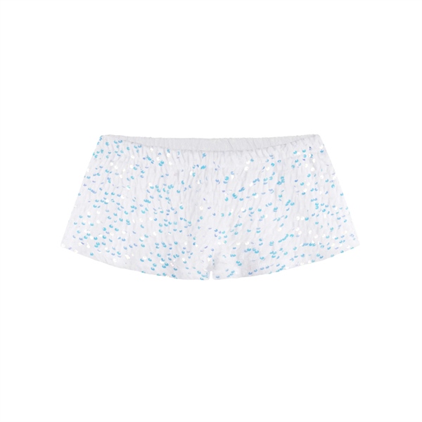 Quần Short Nhung Kim Sa TWENTI Cạp Thấp Siêu Ngắn - Kim sa Trắng - Freesize