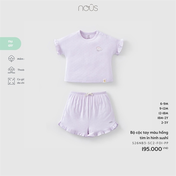 NS2500 - 9M/3Y Bộ cộc tay in hình sushi