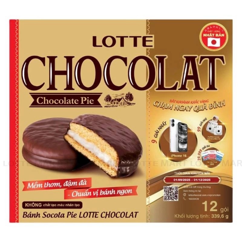Bánh Chocolate pie chocolat Lotte 339.6g