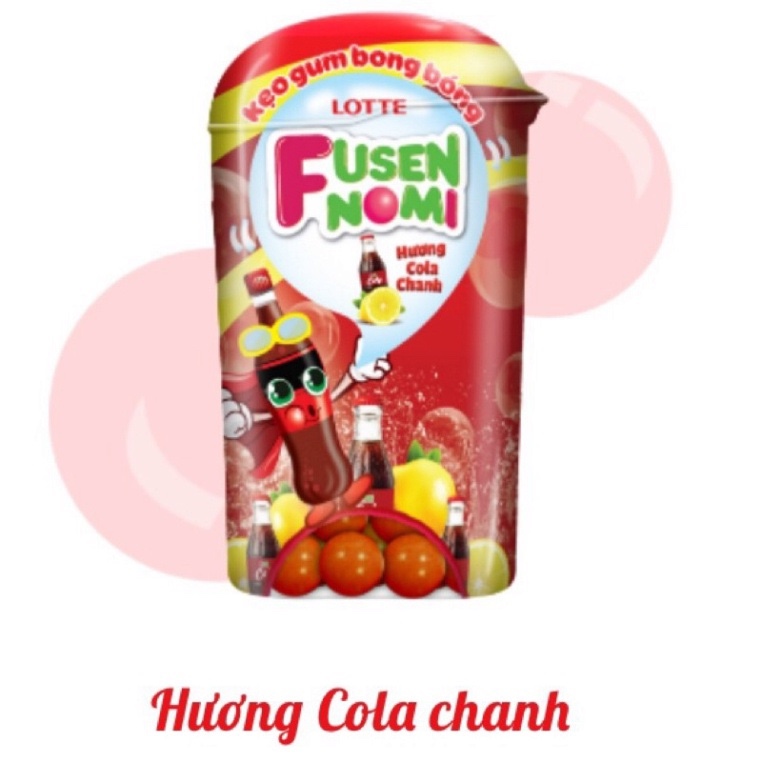 Kẹo gum bong bóng Fusen Nomi Lotte hương cola chanh 15g