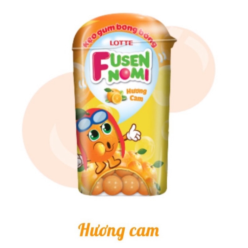 Kẹo gum bong bóng Fusen Nomi Lotte hương cam 15g
