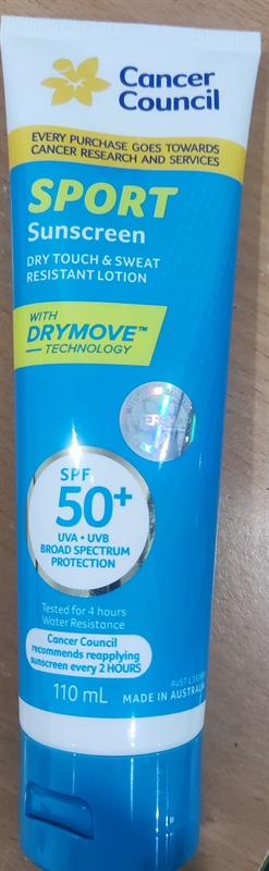 Cancer Council Sport Sunscreen Dry Touch & Sweat Resistant Lotion SPF50+ Austral Kem chống nắng dành cho hoạt động thể thao ( lọ 110ml) 2
