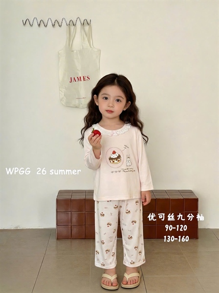 34938-Bộ tencel TD thỏ sinh nhật hồng