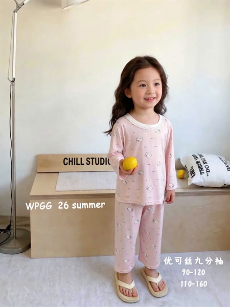 34947-Bộ tencel TD Kitty nơ hồng