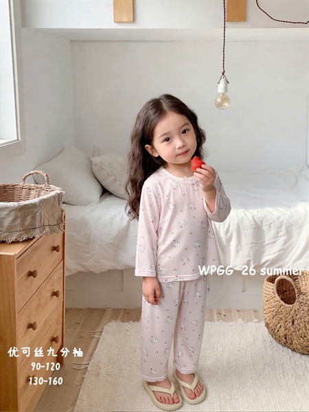 34952-Bộ tencel TD Kitty nơ đào