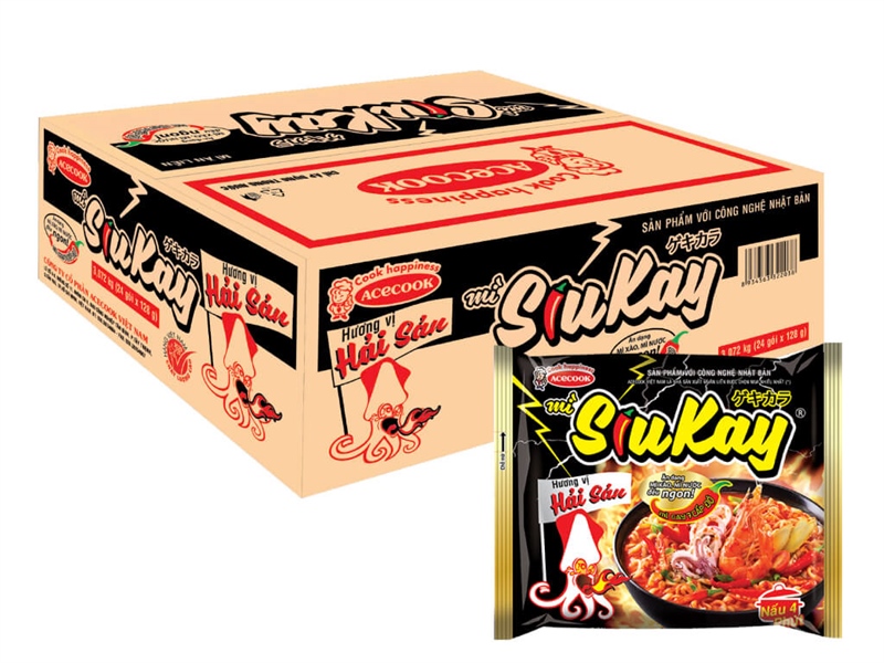 Mì SiuKay Hương Vị Hải Sản 24 gói/thùng (Acecook)