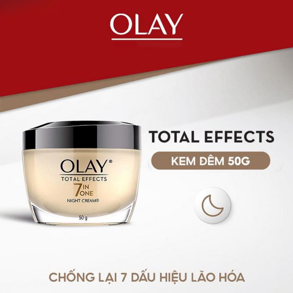(VAT) Kem Dưỡng Ban Đêm Ngừa Lão Hóa Olay Total Effects - VÀNG