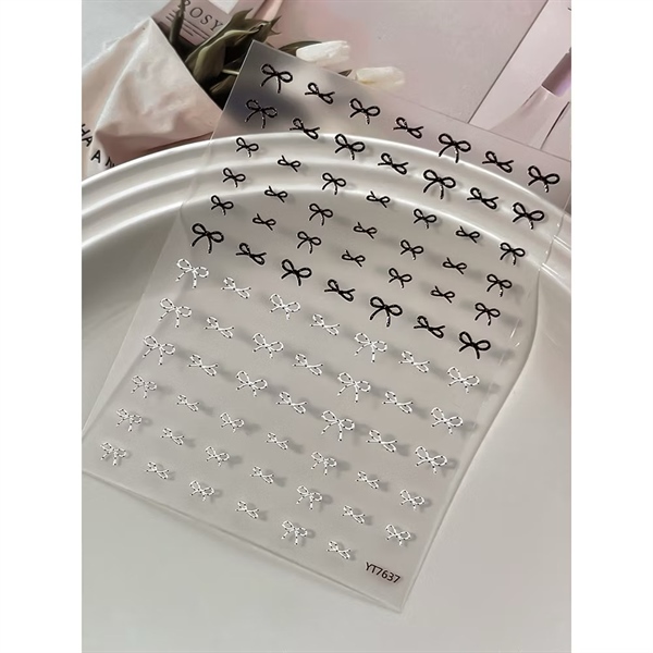 Sticker Nơ chấm bi mix màu