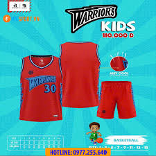 ĐỒ BÓNG RỔ TRẺ EM vevoca warriors đỏ