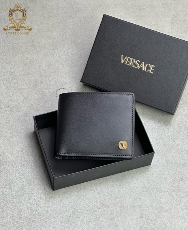 Ví ngắn Versace medusa bifold calf leather