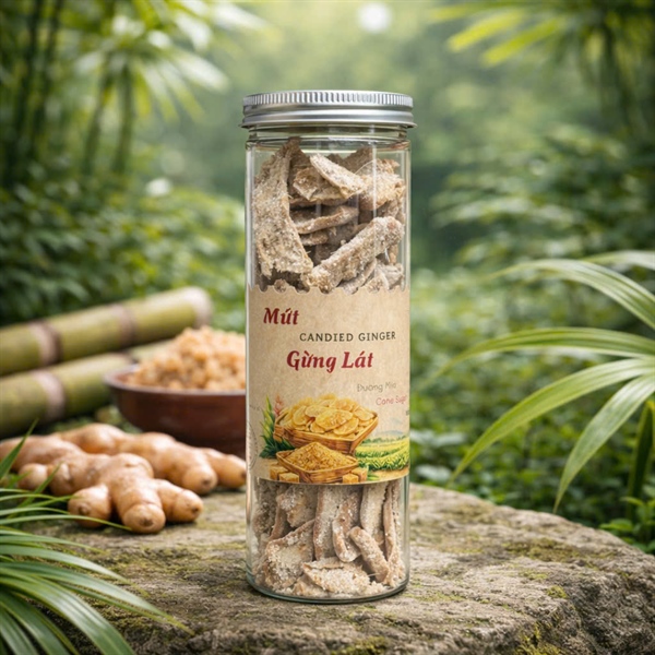 Mứt Gừng Lát Đường Mía
