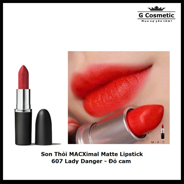 Son Thỏi Mac 607 Lady Danger - Đỏ cam
