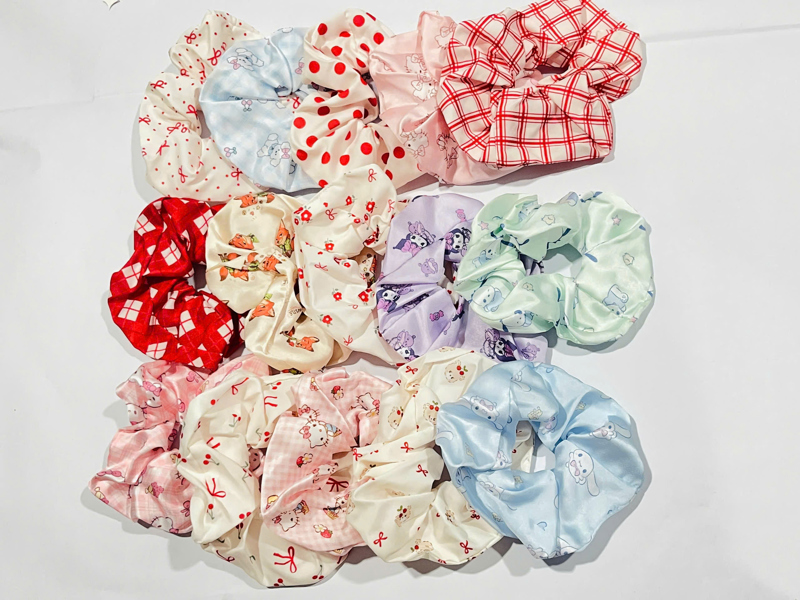Set 10 scrunchies, HOẠT HÌNH + HOẠT TIẾT CUTE