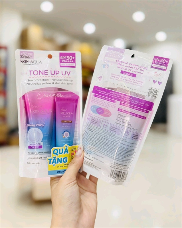 (VAT) Kem chống nắng Skin Aqua tím TẶNG KÈM KEM CHỐNG NẮNG MINI