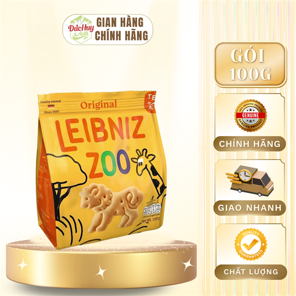Bánh quy bơ hình thú Leibniz Zoo (màu đỏ) 100g
