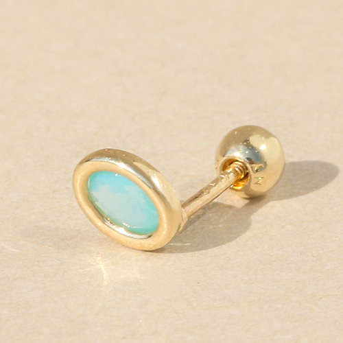 14K Opal Pastel Blue Piercing