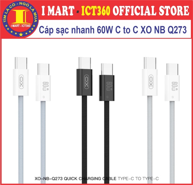 Cáp sạc nhanh 60W C to C XO NB Q273 ( Màu ngẫu nhiên)